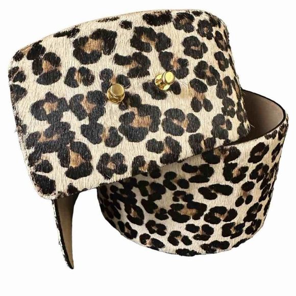 Ann Taylor Accessories Womeny Leather Belt Leopard SZ M - Picture 6 of 13